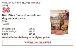 Costco NutriBites freeze dried salmon dog and cat treats offer