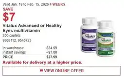 Costco Vitalux Advanced or Healthy Eyes multivitamin offer