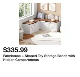Wayfair Farmhouse L-Shaped Toy Storage Bench with Hidden Compartments offer