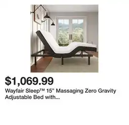 Wayfair Wayfair Sleep 15 Massaging Zero Gravity Adjustable Bed with Wireless Remote offer
