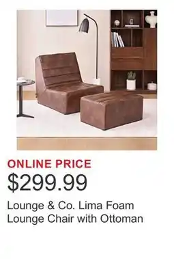 Costco Lounge & Co. Lima Foam Lounge Chair with Ottoman offer