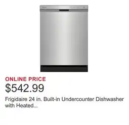 Costco Frigidaire 24 in. Built-in Undercounter Dishwasher with Heated Drying System offer