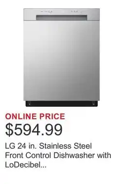 Costco LG 24 in. Stainless Steel Front Control Dishwasher with LoDecibel Operation and Dynamic Drys offer