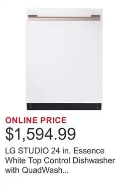 Costco LG STUDIO 24 in. Essence White Top Control Dishwasher with QuadWash Pro and Dynamic Heat Dry offer