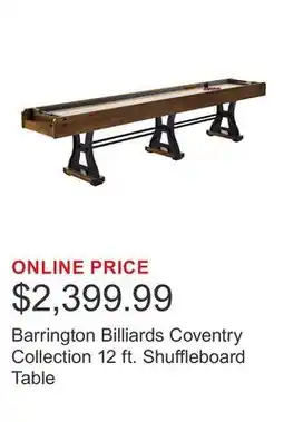 Costco Barrington Billiards Coventry Collection 12 ft. Shuffleboard Table offer