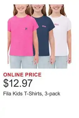 Costco Fila Kids T-Shirts, 3-pack offer