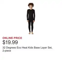 Costco 32 Degrees Eco Heat Kids Base Layer Set, 2-piece offer