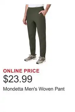 Costco Mondetta Men's Woven Pant offer