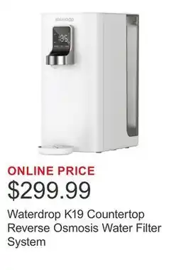 Costco Waterdrop K19 Countertop Reverse Osmosis Water Filter System offer