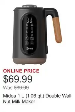 Costco Midea 1 L (1.06 qt.) Double Wall Nut Milk Maker offer