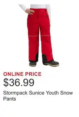 Costco Stormpack Sunice Youth Snow Pants offer