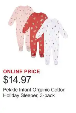 Costco Pekkle Infant Organic Cotton Holiday Sleeper, 3-pack offer