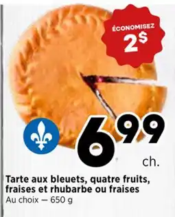 Val-Mont Tarte aux bleuets, quatre fruits, fraises et rhubarbe ou fraises offer