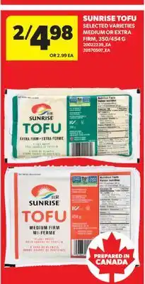 Real Canadian Superstore SUNRISE TOFU offer