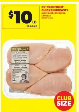 Real Canadian Superstore PC FREE FROM CHICKEN BREASTS offer