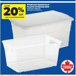Real Canadian Superstore EVERYDAY ESSENTIALS PLASTIC STORAGE BINS offer