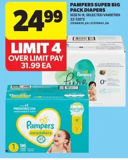 Real Canadian Superstore PAMPERS SUPER BIG PACK DIAPERS, 32-120'S offer