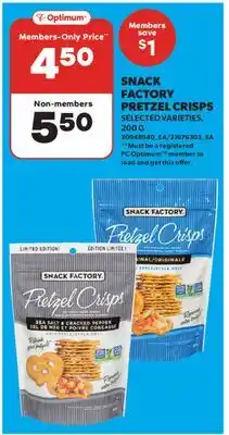 Real Canadian Superstore SNACK FACTORY PRETZEL CRISPS offer