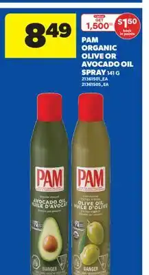 Real Canadian Superstore PAM ORGANIC OLIVE OR AVOCADO OIL SPRAY offer