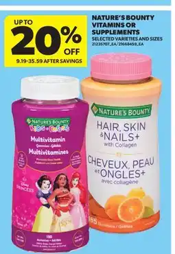 Real Canadian Superstore NATURE'S BOUNTY VITAMINS OR SUPPLEMENTS offer