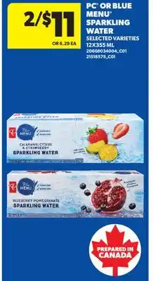 Real Canadian Superstore PC OR BLUE MENU SPARKLING WATER offer