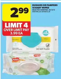 Real Canadian Superstore HUGGIES OR PAMPERS 1X BABY WIPES, 56-72' S offer
