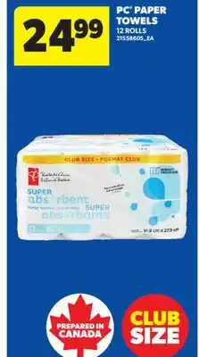 Real Canadian Superstore PC PAPER TOWELS, 12 ROLLS offer