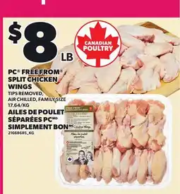 Independent Grocer PC FREE FROM SPLIT CHICKEN WINGS, 17.64/KG offer