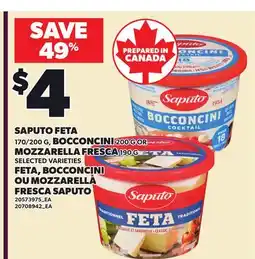 Independent Grocer SAPUTO FETA 170/200 G, BOCCONCINI 170/200 MOZZARELLA FRESCA offer
