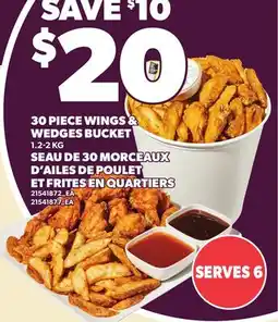 Independent Grocer 30 PIECE WINGS & WEDGES BUCKET offer