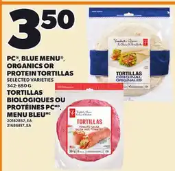Independent Grocer PC , BLUE MENU ORGANICS OR PROTEIN TORTILLAS offer