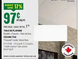 BMR TUILE DE PLAFOND offer