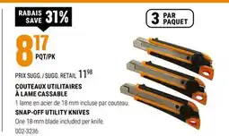 BMR COUTEAUX UTILITAIRES À LAME CASSABLE offer