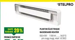 BMR PLINTHE ÉLECTRIQUE BASEBOARD HEATER offer