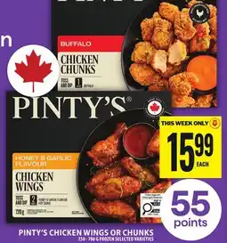 Food Basics PINTY'S CHICKEN WINGS OR CHUNKS offer