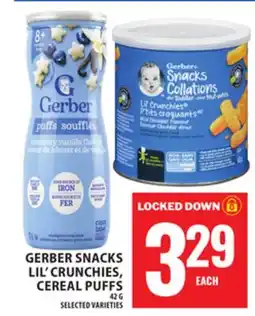 Food Basics GERBER SNACKS LIL' CRUNCHIES, CEREAL PUFFS offer