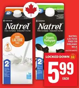 Food Basics NATREL LACTOSE FREE OR ORGANIC MILK offer