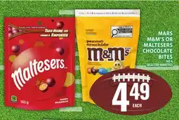 Food Basics MARS M&M'S OR MALTESERS CHOCOLATE BITES offer