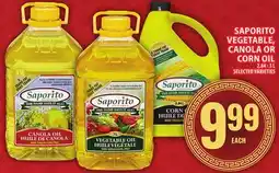 Food Basics SAPORITO VEGETABLE, CANOLA OR CORN OIL offer
