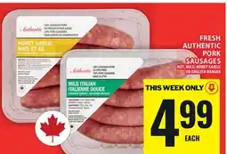 Food Basics FRESH AUTHENTIC PORK SAUSAGES offer