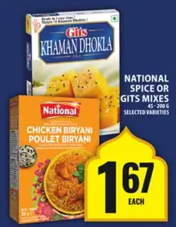 Food Basics NATIONAL SPICE OR GITS MIXES offer