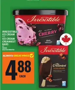 Food Basics IRRESISTIBLE ICE CREAM OR ICE CREAM CREAMIEST BARS offer