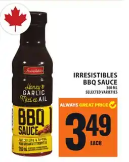 Food Basics IRRESISTIBLES BBQ SAUCE offer