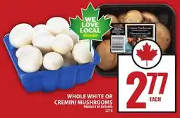 Food Basics WHOLE WHITE OR CREMINI MUSHROOMS offer