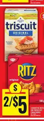 Food Basics CHRISTIE RITZ OR TRISCUIT CRACKERS offer