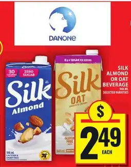 Food Basics SILK ALMOND OR OAT BEVERAGE offer
