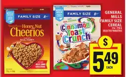 Food Basics GENERAL MILLS FAMILY SIZE CEREAL offer