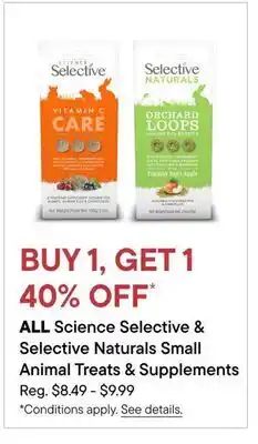 Petvalu All Science Selective & Selective Naturals Small Animal Treats & Supplements offer