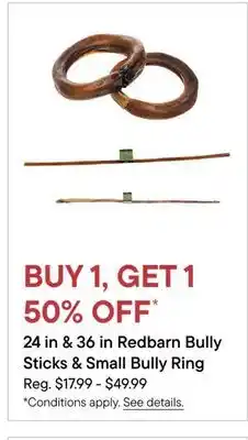 Petvalu 24 in & 36 in Redbarn Bully Sticks & Small Bully Ring offer