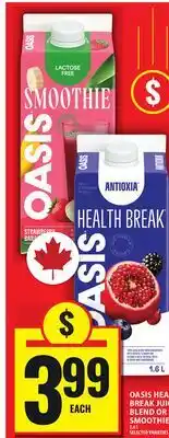 Food Basics OASIS HEALTH BREAK JUICE BLEND OR SMOOTHIES offer